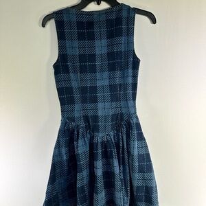 Plaid Blue Sleeveless Dress